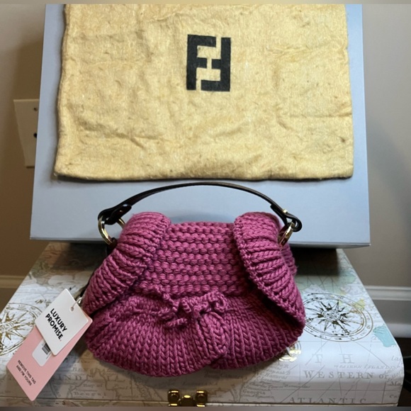 Fendi Wool Knit Chef Bag w/COA - Picture 7 of 13